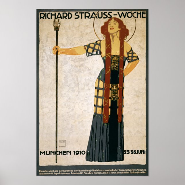 Richard Strauss, München, Tyskland, Opera, Vintage Poster (Framsidan)