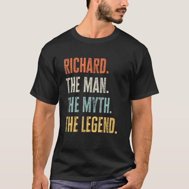 Richard The Best, Man Myth Legend, Lusj Best Namn T Shirt (Framsida)
