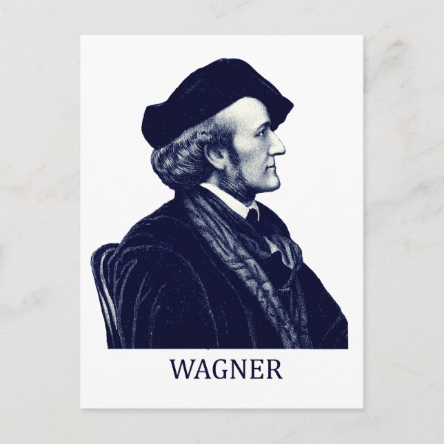 Richard Wagner, blå Vykort (Framsida)