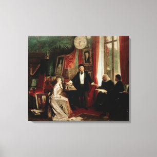 Richard Wagner med Franz Liszt och Liszts daught Canvastryck