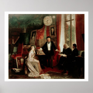 Richard Wagner med Franz Liszt och Liszts daught Poster