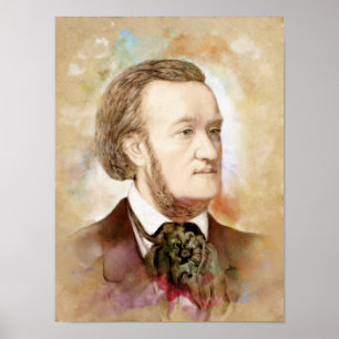Richard Wagner Porträtt im Aquarell Stil Poster