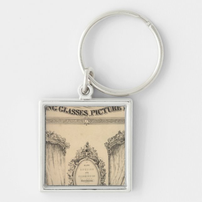 Richards Kingsland och företag Fyrkantig Silverfärgad Nyckelring (Framsidan)