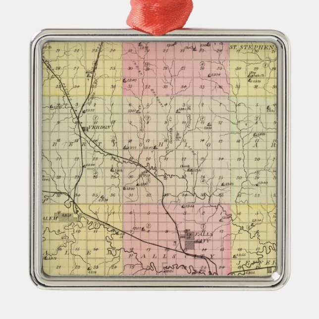 Richardson County Nebraska Julgransprydnad Metall (Framsidan)