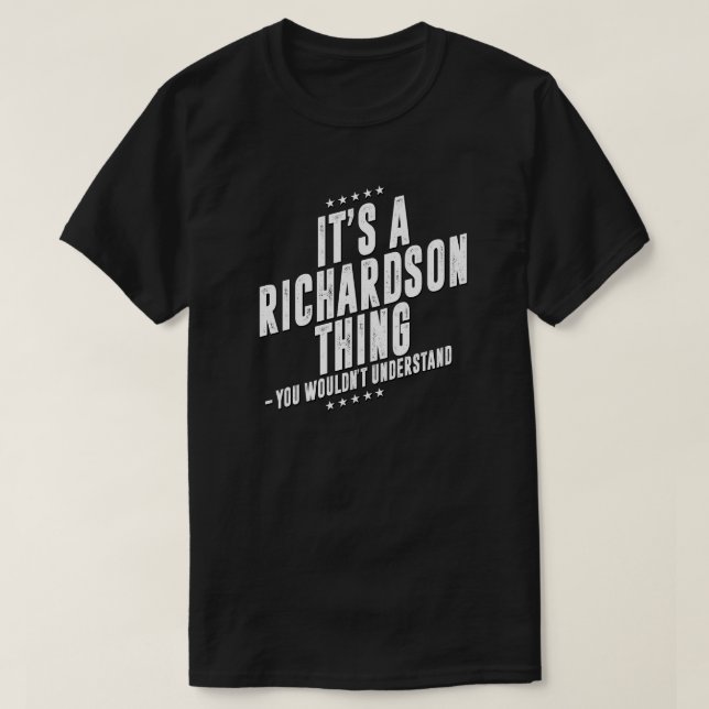 Richardson roligt efternamn, roligt familj t shirt (Design framsida)
