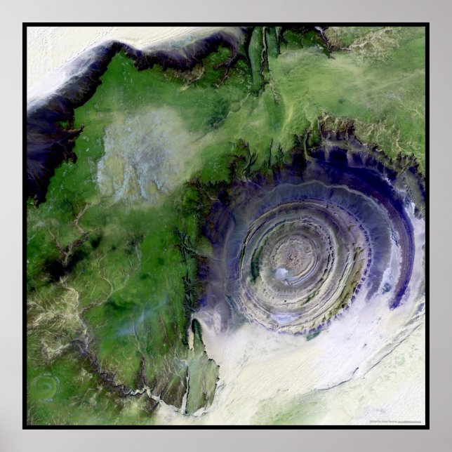 Richat Structure Mauritania Afrika Poster (Framsidan)