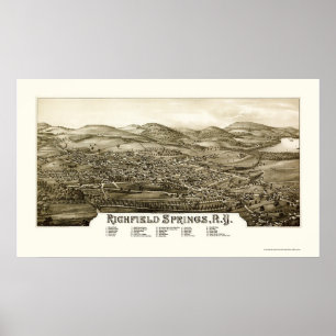 Richfield Vår, NY Panoramic Karta - 1886 Poster