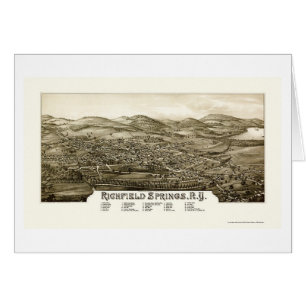 Richfield vårar, panorama- karta för NY - 1886 Hälsningskort