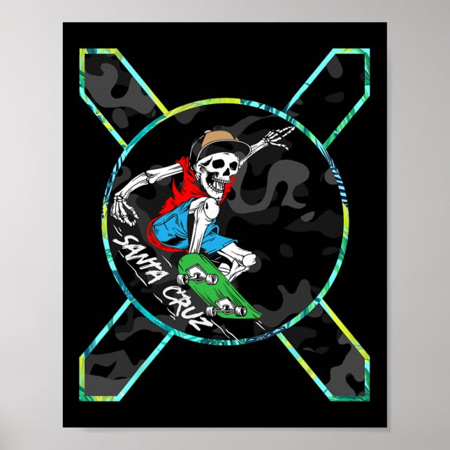 Richhotwave Santa Cruz skelett skateboard skate Poster (Framsidan)