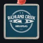 Richland Bäck Arkansas Kayaking Julgransprydnad Metall<br><div class="desc">Vilden och den sceniska delen av Richland Bäck i Arkansas är 16, 5 miles och ligger i Newton and Searcy Counties</div>