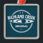 Richland Bäck Arkansas Kayaking Julgransprydnad Metall<br><div class="desc">Vilden och den sceniska delen av Richland Bäck i Arkansas är 16, 5 miles och ligger i Newton and Searcy Counties</div>