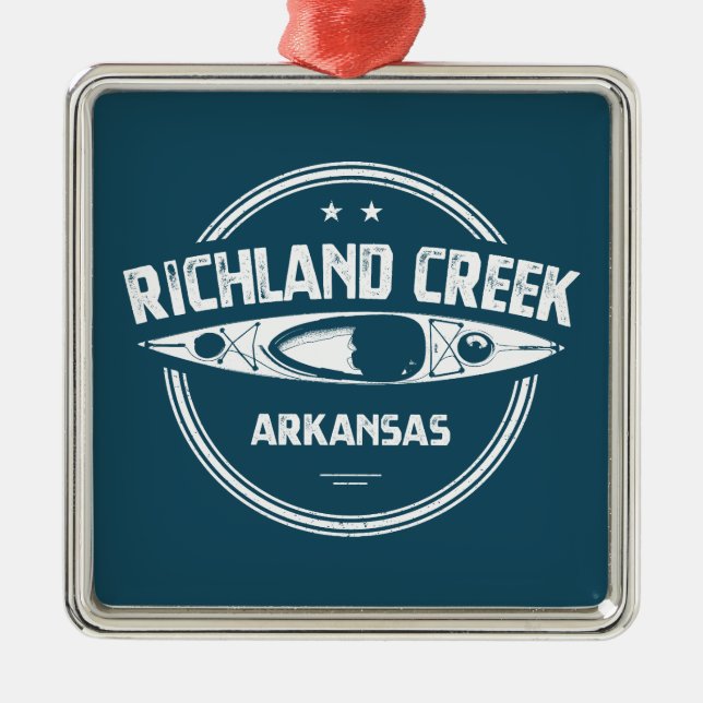 Richland Bäck Arkansas Kayaking Julgransprydnad Metall (Framsidan)