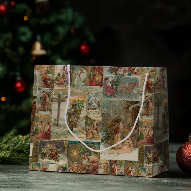 Richly Detailed Vintage Pappa jul Collage (Skapare uppladdad)