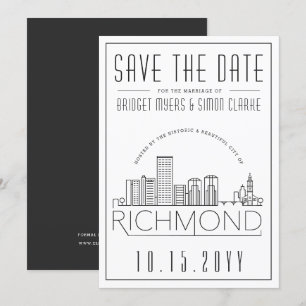 Richmond Bröllop Stiliserad Skyline Spara datum Inbjudningar