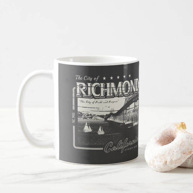 RICHMOND CALIFORNIA - RICHMOND SAN RAFAEL BRIDGE KAFFEMUGG (Med munk)