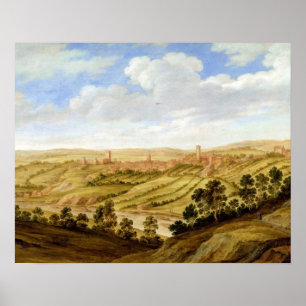 Richmond Castle, Yorkshire, c.1640-41 (olja på pan Poster
