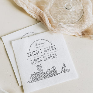 Richmond Deco Skyline Bröllop Event Napkins Pappersservett