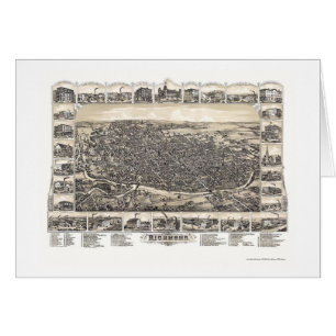 Richmond I den panorama- kartan - 1884 Hälsningskort