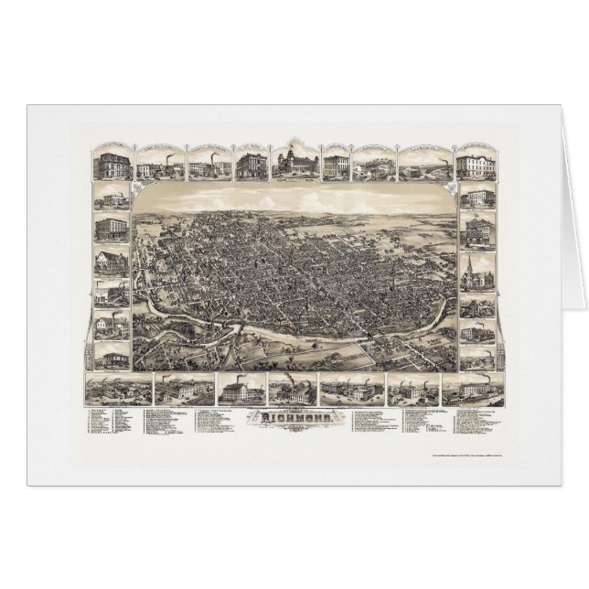 Richmond I den panorama- kartan - 1884 Hälsningskort (Framsidan Horizontal)