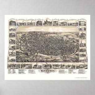 Richmond I den panorama- kartan - 1884 Poster