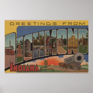Richmond, Indiana - Large Brev Scenes Poster