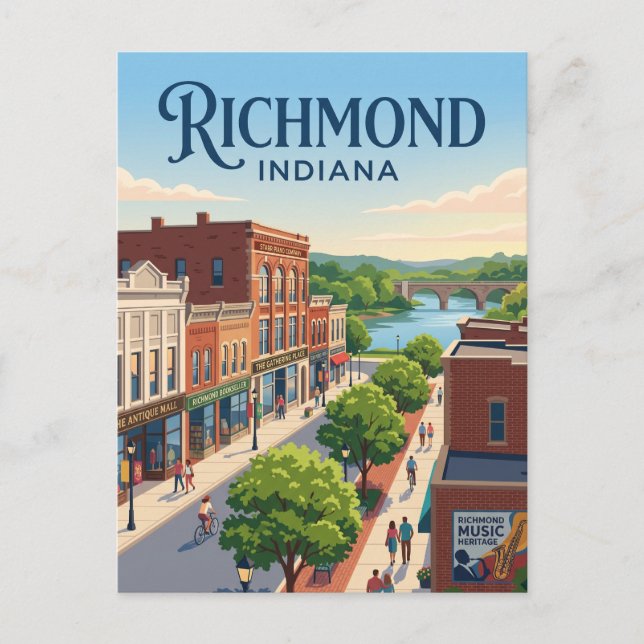 Richmond, Indiana Vykort (Framsida)