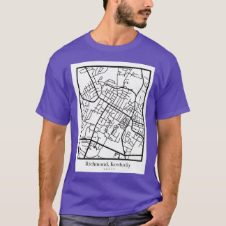 Richmond Ky karta Överstorlek T Shirt