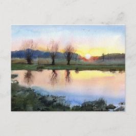 Richmond Park vid Sunset Robin Huva grind vykort