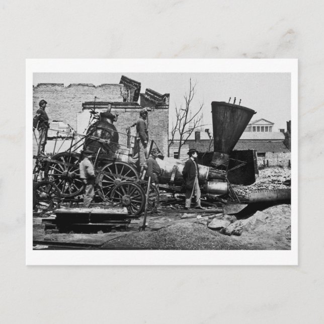 Richmond & Petersburg RR-ruiner Richmond VA Vykort (Framsida)