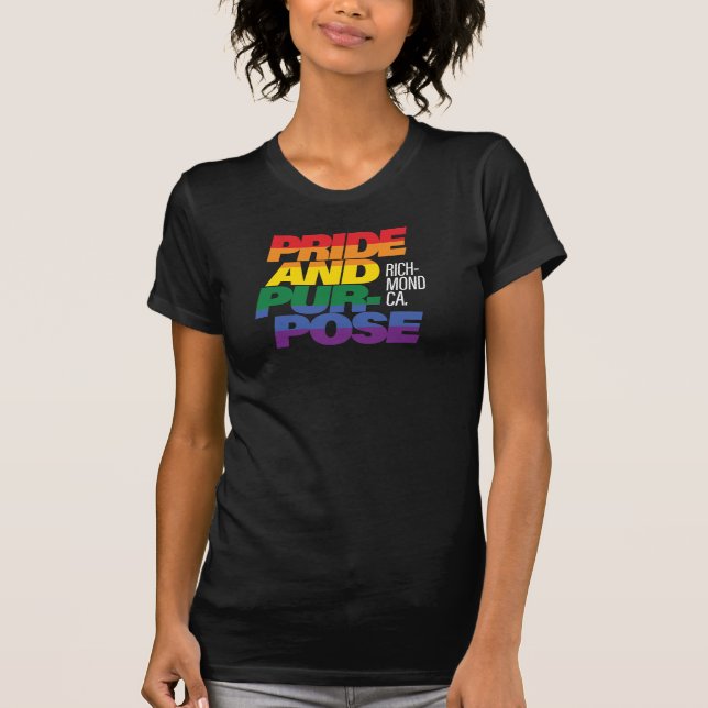 Richmond Pride och Purpose Rainbow Pride Black Tee (Framsida)