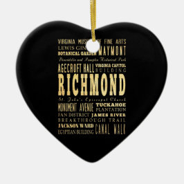 Richmond stad om Virginia typografikonst Julgransprydnad Keramik