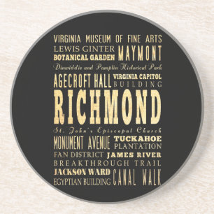 Richmond stad om Virginia typografikonst Underlägg Sandsten