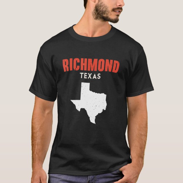 Richmond Texas USA State America Travel Texas T Shirt (Framsida)