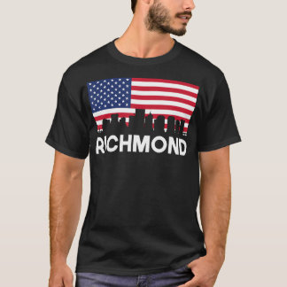 Richmond Va American Flagga Skyline T Shirt