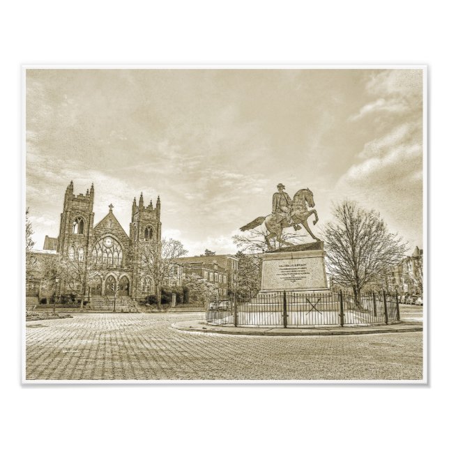 Richmond VA Virginia JEB Stuart Monument Fototryck (Framsidan)