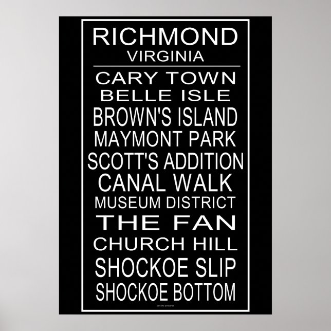 Richmond Virginia Bus Roll Poster (Framsidan)