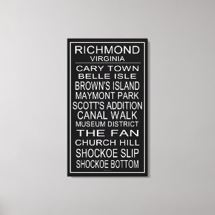 Richmond Virginia Buss Roll Canvastryck