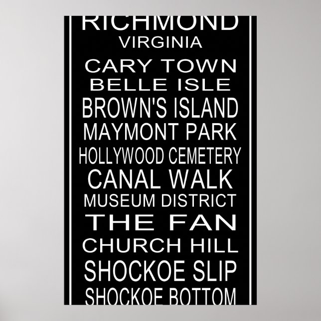 Richmond Virginia Buss roll Poster (Framsidan)