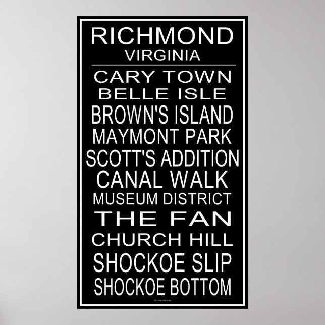 Richmond Virginia Buss Roll Poster (Framsidan)