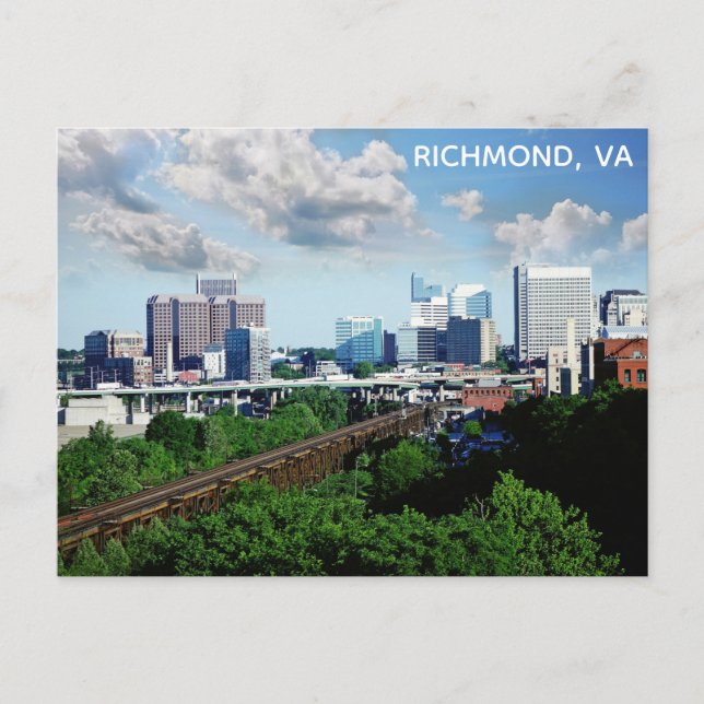 Richmond Virginia City Skyline Travel Photo Vykort (Framsida)