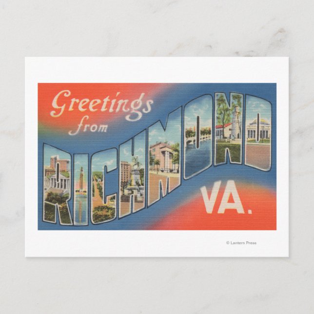 Richmond, Virginia - Large Brev Scenes 4 Vykort (Framsida)