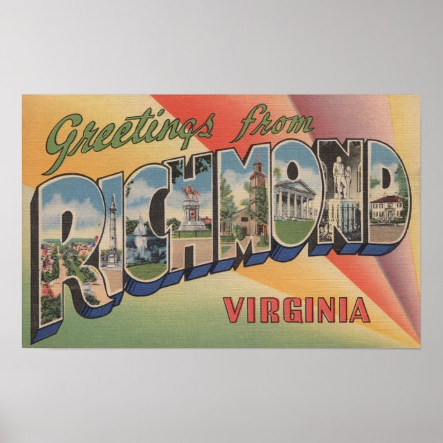 Richmond, Virginia - Large Brev Scenes Poster (Framsidan)