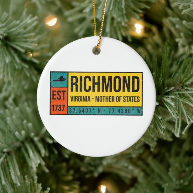 Richmond Virginia Mor of All State Souvenir Julgransprydnad Keramik (Träd)