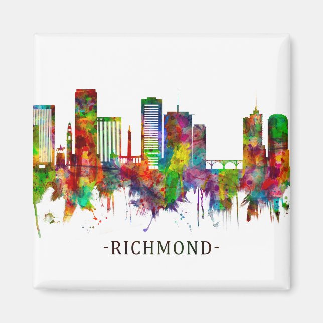 Richmond Virginia Skyline Magnet (Framsidan)