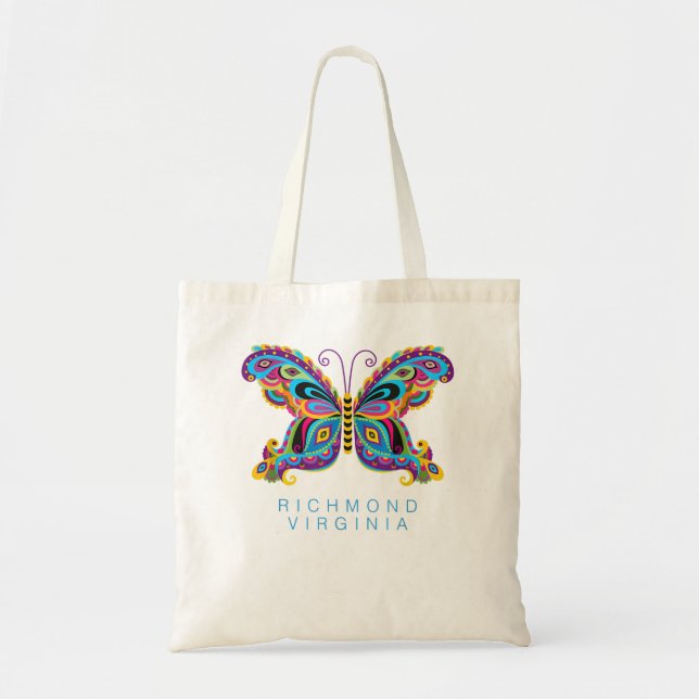 Richmond Virginia Souvenir Butterfly Graphic Tygkasse (Framsidan)