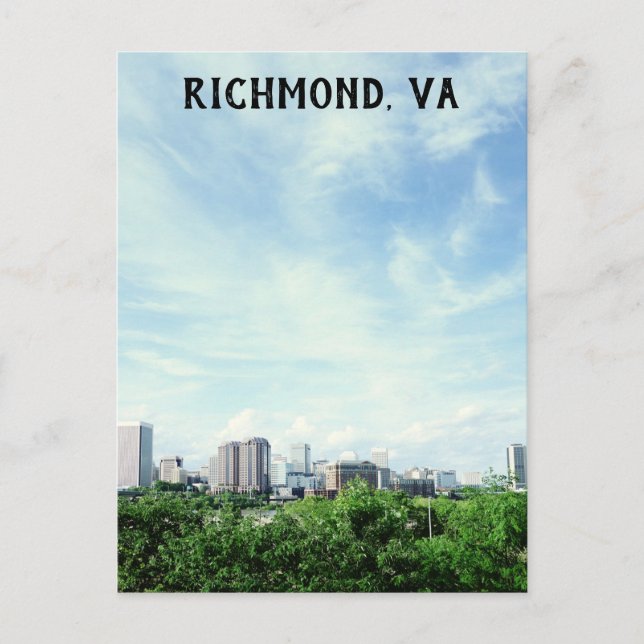 Richmond Virginia Stadssiluett Resebild Vykort (Framsida)