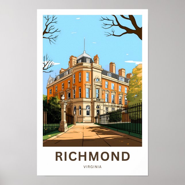 Richmond Virginia Travel Print Poster (Framsidan)