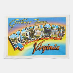 Richmond Virginia VA gammal vintage resorVykort Kökshandduk