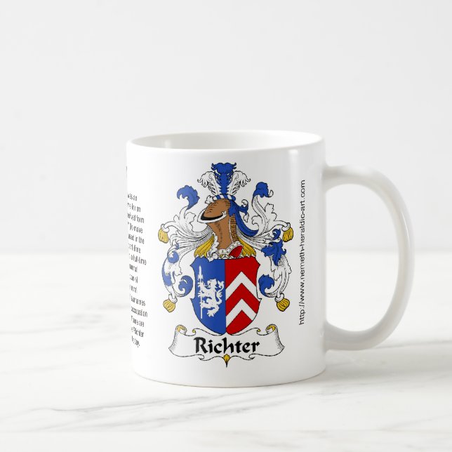 Richter familjvapensköld på en mugg (Höger)