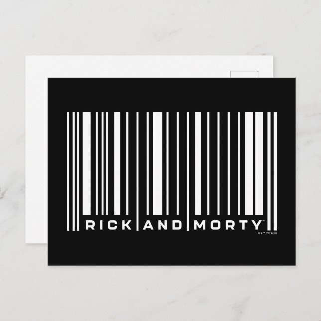 Rick and Morty Bar Code Graphic Vykort (Fram/baksida)